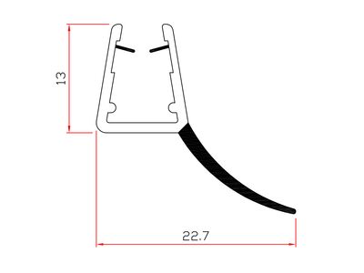 Guarnizione box doccia mt 2.2 ricambio per vetro spessore 8 mm